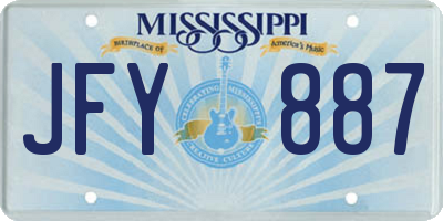 MS license plate JFY887