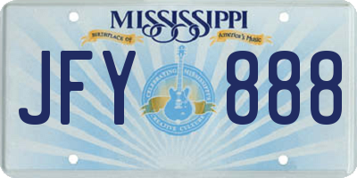 MS license plate JFY888
