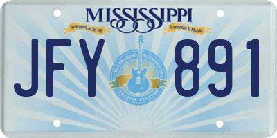 MS license plate JFY891