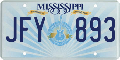 MS license plate JFY893