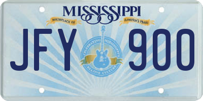 MS license plate JFY900