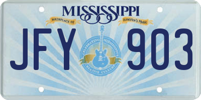 MS license plate JFY903