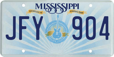 MS license plate JFY904