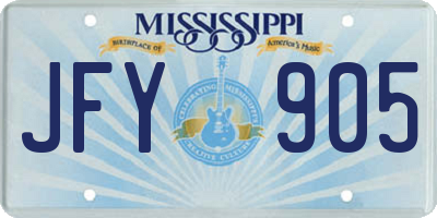 MS license plate JFY905