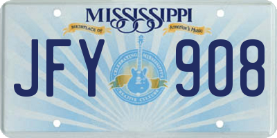 MS license plate JFY908