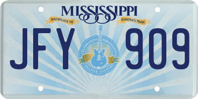 MS license plate JFY909