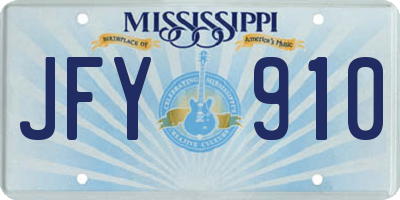 MS license plate JFY910