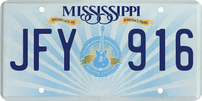 MS license plate JFY916