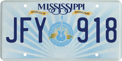 MS license plate JFY918
