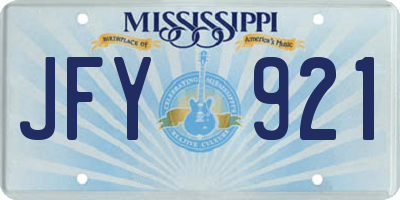 MS license plate JFY921
