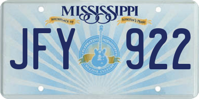 MS license plate JFY922