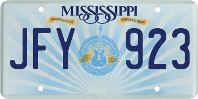 MS license plate JFY923