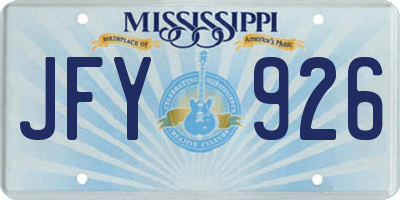 MS license plate JFY926