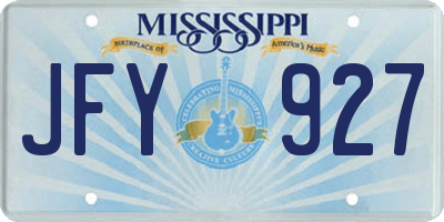 MS license plate JFY927