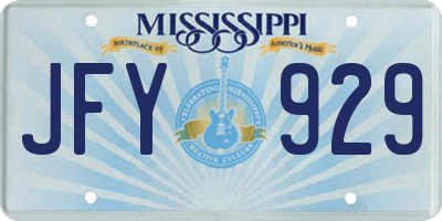 MS license plate JFY929