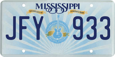 MS license plate JFY933