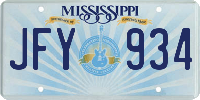 MS license plate JFY934