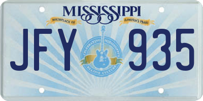 MS license plate JFY935