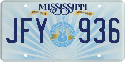 MS license plate JFY936