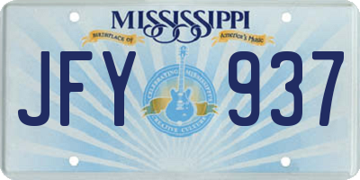 MS license plate JFY937