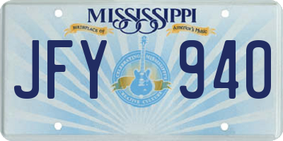 MS license plate JFY940