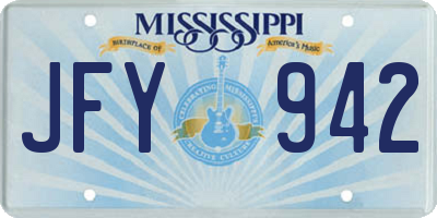 MS license plate JFY942