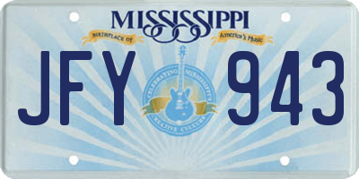 MS license plate JFY943