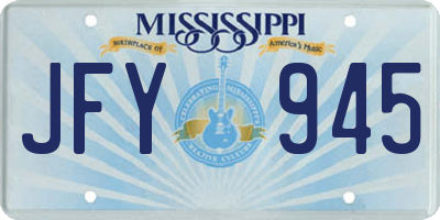 MS license plate JFY945