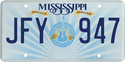 MS license plate JFY947