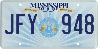 MS license plate JFY948