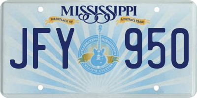MS license plate JFY950