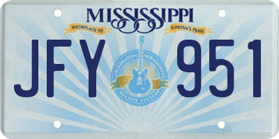 MS license plate JFY951