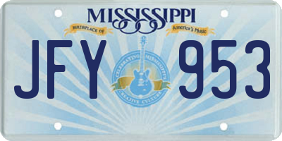 MS license plate JFY953
