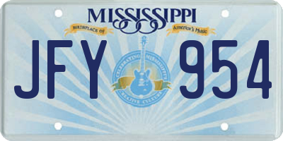 MS license plate JFY954