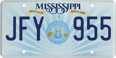 MS license plate JFY955
