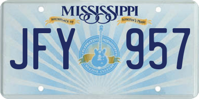 MS license plate JFY957