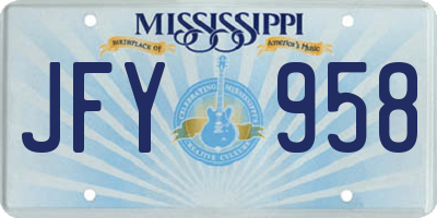 MS license plate JFY958