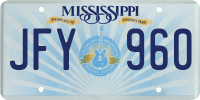 MS license plate JFY960