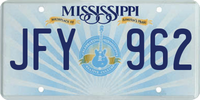 MS license plate JFY962