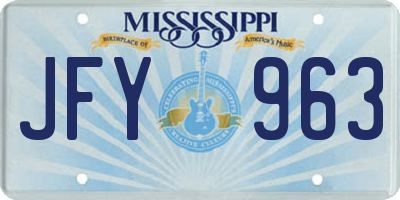 MS license plate JFY963