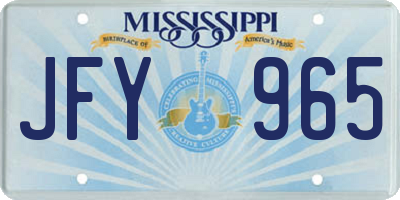 MS license plate JFY965