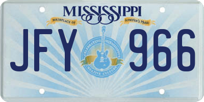 MS license plate JFY966