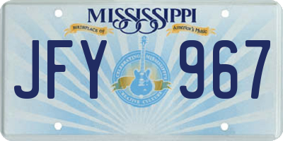 MS license plate JFY967