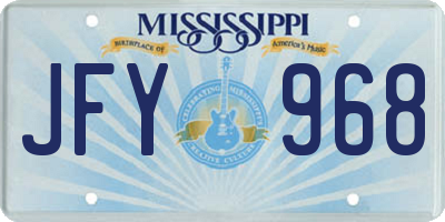 MS license plate JFY968