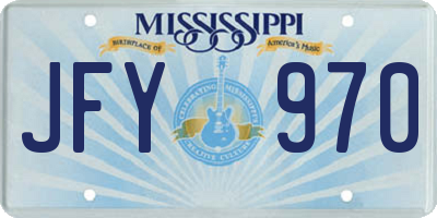 MS license plate JFY970