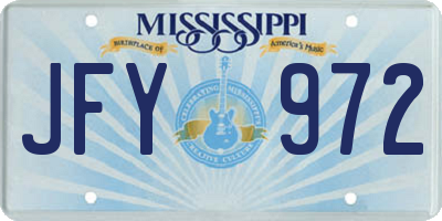 MS license plate JFY972
