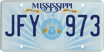 MS license plate JFY973