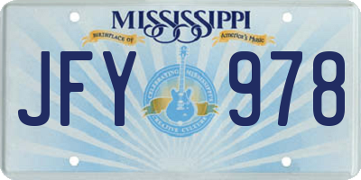 MS license plate JFY978