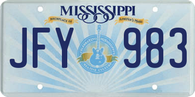 MS license plate JFY983