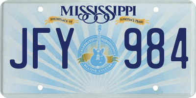 MS license plate JFY984